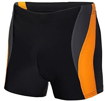 Ladeheid Bañador corto para hombre, calzoncillos tipo bóxer para hombre, para la playa y la piscina, cómodo y cómodo, LA40-255, Negro/grafito/naranja, XXL