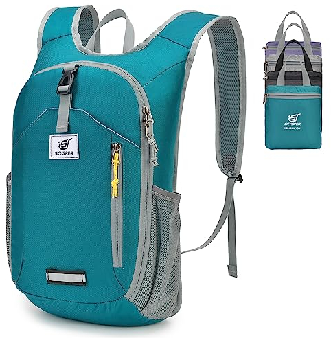 SKYSPER Rucksack Herren 10L Klein Wanderrucksack Faltbarer Tagesrucksack Daypack für Wandern Fahrrad