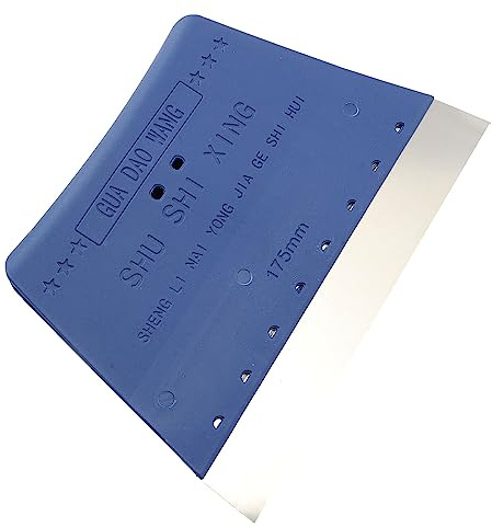 PZRT Stainless Steel Solder Paste Scraper 175mm Flat Squeegee Scraping Board for Grinding and Polishing, Blue