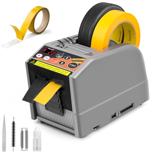 Bonvoisin Automatischer Klebebandabroller, 39 x2.36 Max Cutting, geeignet für doppelseitige starke Klebebänder, mit manuellem & automatischem Modus, Längeneinstellungsspeicher (EU)