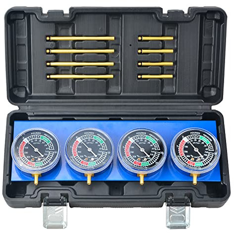 Kit d'outils de synchronisation de carburateur de moto, ensemble de jauge de synchronisation de carburateur à vide de carburant avec tuyau en caoutchouc