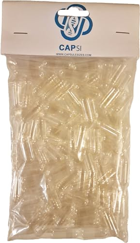 Lot de 100 capsules de gélatine vides Transparent/transparent 000 x 100