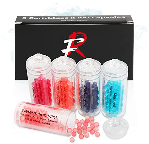 Flavouroom Multi-Pack Cartridge Set inkl. 500 Mixed Kugeln zum Nachfüllen des Applikators I DIY 5 Geschmacksrichtungen Kapseln I Für unvergesslichen Flavour Geschmack I Aromatische Click Hülsen