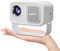 Mini Beamer, Bluetooth WLAN Beamer, Heimkino Video Projektor,Tragbarer Mobiler Beamer Led Unterstützt 1080P, 360° Drehung Kleiner WiFi Beamer Kompatibel mit iOS/USB/Fire Stick