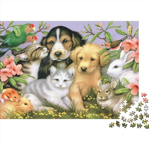 Animals 1000 Stück Jigsaw Puzzle Lernpuzzle Familienspiel Geschenk Für Erwachsene -Dogs Cats 1000pcs (75x50cm)