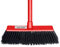 HOMESHOPA Indoor Broom Soft Bristle Sweeping Brush with Handle, Red Long Handled Floor Scrubbing Brush Broom for Kitchen, Bathroom, Household Cleaning