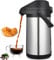 4L Pumpkanne Thermoskanne Isolierflasche mit Pumpe,Pump-Kaffeekanne mit Tragebügel,Pumpkanne aus poliertem Edelstahl Thermos-Getränkespender,360° drehbarer Boden, für Kaffee Tee Heiße & Kalte Getränke