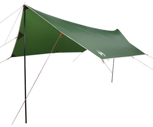 vidaXL Tarp, Wasserdicht Zeltplane, Sonnensegel Abdeckplane für Hängematte, Regenschutz Sonnenschutz für Outdoor Camping Picknick Festival, Grün 460x305cm