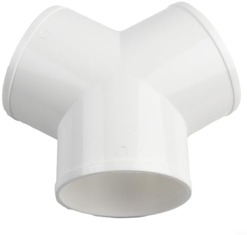 4in 100mm White PVC Pipe Ducting T/Y Splitter Connector Plastic Ducting Tee Junction Connector Air Con Tube Exhaust Hose Splitter for Extractor Fan Bathroom(Y Shape 100mm)