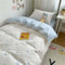 Nyescasa Bettwäsche Herzen 220x240 Weiß Blau Herz Bettbezug Mädchen Kinder Weich Mikrofaser Herzmuster Wendebettwäsche Set mit Reißverschluss und 2 Kissenbezug 80x80cm