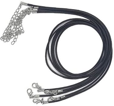 SEWACC 10pcs 1.5mm Waxed Elastic Cord for Bracelets Jewelry Making 60cm Length Imitation Leather Necklace String Lobster Claw Clasp