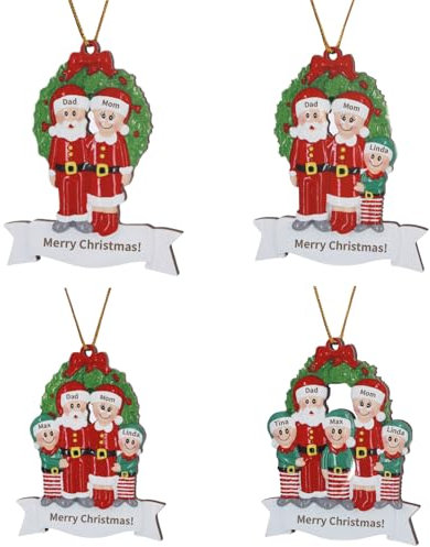 Jewelora Addobbi Albero di Natale Personalizzati Nomi Incisi 2024 Natale Decorazioni Legno per Muro Camino Regali di Natale Interni (B)