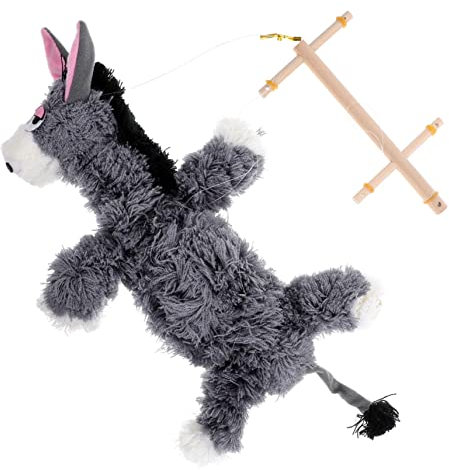BCOATH Interaktive Marionette Aus üsch Grauer Esel Puppenspielzeug Für Tiermarionette Handgefertigtes Für Kreative Spielstunden