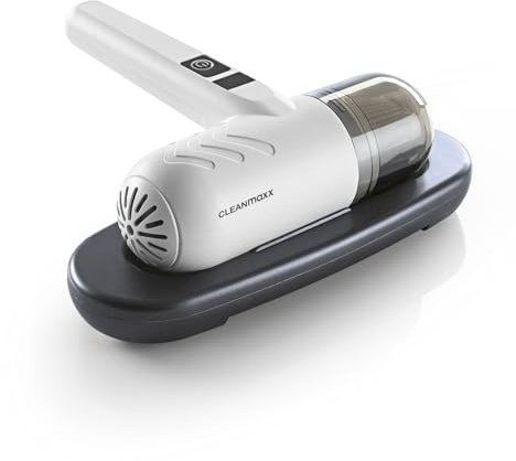 CLEANmaxx Akku-Milben-Handstaubsauger | Matratzenreiniger mit UV-C Licht | Vernichtet 99,9% Aller Milben | Inkl. EPA Filter und 120ml Staubbehälter | Ideal für Allergiker, Reisen & Camping