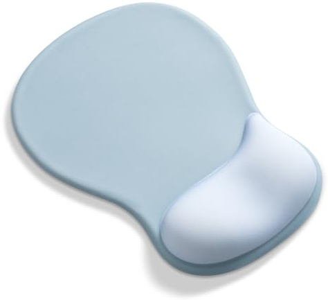 AOKSUNOVA Mauspad Ergonomisches Gel Mousepad mit Handauflage Grau Blau | Ergonomisches Mauspad mit Gel-Handauflage, Dekoratives Motiv, Komfortable Handgelenkstütze, Rutschfeste Basis für Büro