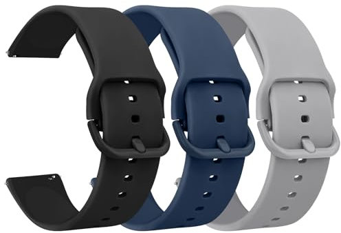 Meliya 3Piezas Correas para Redmi Watch 3 Active Correa de Silicona Pulseras Reloj para Xiaomi Redmi Watch 3 Active Pulsera Hombres Mujeres(Negro/Azul/Gris)