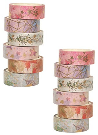OSALADI 12stücke Washi-klebebänder Stil Diy Streifenband Masking Tape Washi-dekoband Reißbares Washi-tape Mehrzweck-washi-tape