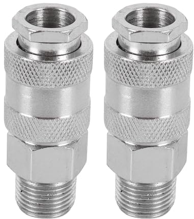 DUZEPA Kit de réparation de tuyau d'air pour compresseur pneumatique industriel (2 raccords rapides 3/8 BSP mâle x femelle)