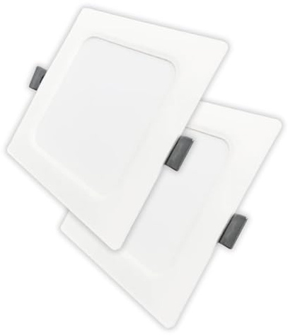 LUXULA 2 Stück LED Einbauleuchte eckig Weiß 173x26mm 12W 1200lm, IP44 | CCT 2700K 4000K 6000K einstellbar, IP44 Einbaustrahler flach, LED Deckenstrahler 230V für Bad, Küche und Innenräume
