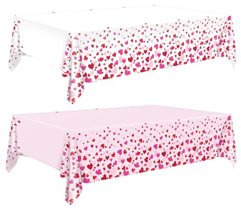 Tischdecken Valentinstag 274 x 137 cm Partytischdecken Rot Rosa Herz