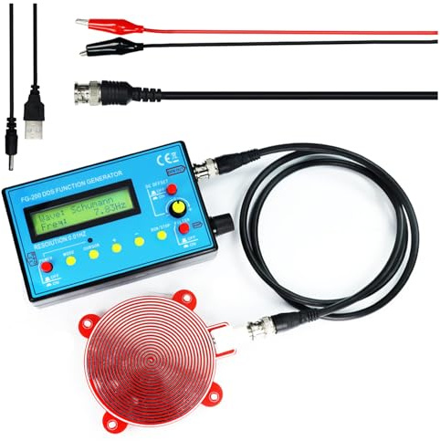 DDS Function Signal Generator and Frequency Counter, 1Hz-500kHz Portable | 15 Output Waveforms for Oscilloscope Calibration, Audio Amplifier Testing, Dual AC/DC Power Supply, Lithium Battery Powered