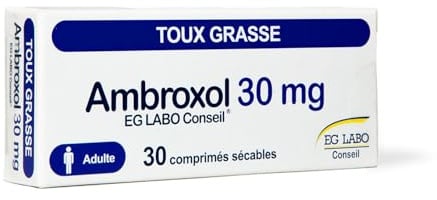 Ambroxol Hydrochloride 30 mg Tablets, Mucolytic, Cough with Mucus, 2 Pack (60 Tablets)