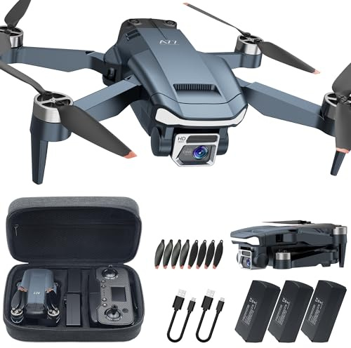 Drohne mit 4K HD-Kamera für Anfänger, Klappbar 3 Batterien 84+ Min. Flug, Reichweite 800m, Motor ohne Balais A77-DE-260518