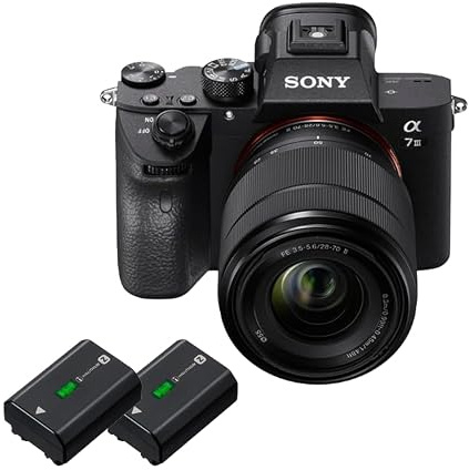 Sony Alpha 7 III Full-Frame Camera with 28–70 mm II f/3.5–5.6 | Mirrorless, fast 0.02-second AF, 5-axis optical image stabilization, includes 2 batteries