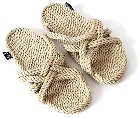 Nomadic State of Mind Nomadics Slip On Unisex-Erwachsene Sandale aus Seil Camel, 37