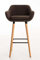 CLP 2er Set Barhocker Grant I Thekenhocker Mit Stoff-Bezug I Buchenholz-Gestell, Farbe:braun