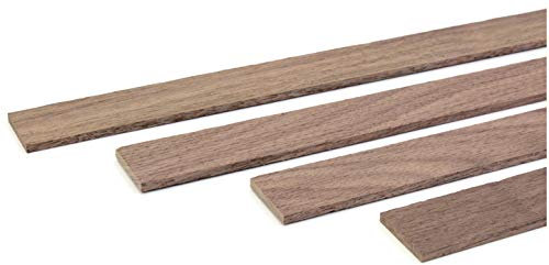Wodewa Baguette murale en bois noyer 1 m 30 x 4 mm pour revêtement mural, marron