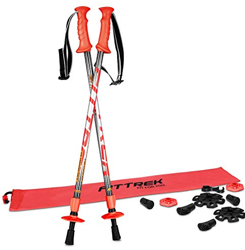 FitTrek Wanderstöcke Kinder - Trekkingstöcke - Walking Stöcke Teleskop - Wanderstocke Kinder - Walking Stock Leicht mit Gummipuffer, Pads und Tasche