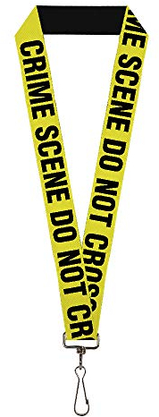 Schlüsselband Tatort Do Not Cross gelb schwarz, Polizei