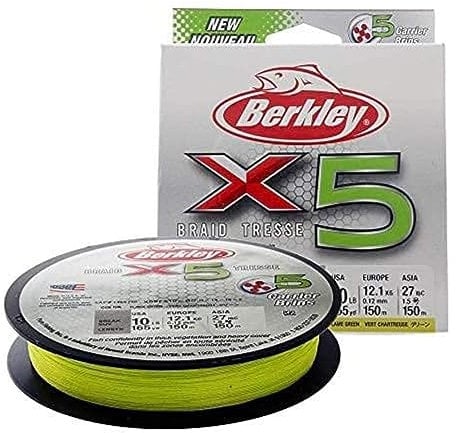 Berkley X5 Geflochtene Schnur, Fluro Grün, 27.0kg| 165yd | 150m