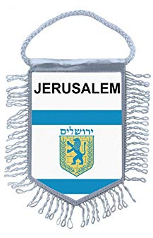 Akachafactory Mini banner flag pennant window mirror cars country banner jerusalem israel