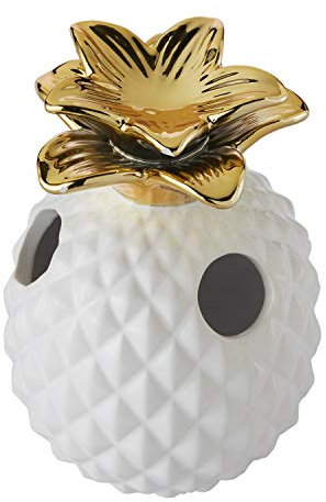 SKL Home by Saturday Knight Ltd. Gilded Ananas Zahnbürstenhalter Weiß