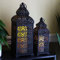Vela Lanterns Tempio Marocchino Candele Lanterne, Nero, Set di 2