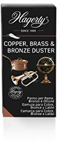 HAGERTY Copper Brass & Bronze Duster I Paño impregnado de pulir Cobre Bronce y latón I Protección antioxidante I Pule jarrones vajillas pasamanos o Piezas decoración Instrumentos Musicales 36x55cm