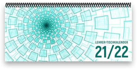 Lehrer-Tischkalender 2021/22 XL - 1 Woche - 2 Seiten: 14,5 x 32,5 cm, quer, Tunnel, türkis