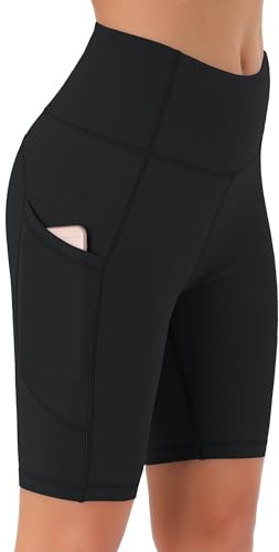 JOYSPELS Women's High Waisted Cycling Shorts with Pockets | Non-See Through, 4-Way Stretch, Activewear, Workout Shorts for Gym, Running, Yoga & Sports, Soft, Supportive, Squat Proof