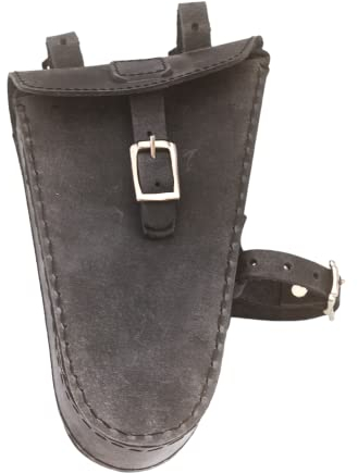 Frame Fahrradtasche aus echtem Leder in Anthrazit-Schwarz, TRIGL-BL-RAW
