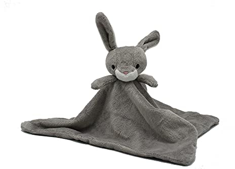 dvier Schnuffeltuch Schmusetuch Kuscheltuch Hase/Esel Junge Mädchen 3X Varianten (Hase grau)