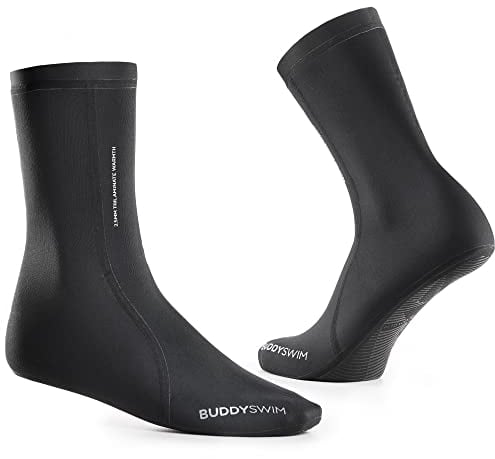 Buddyswim 2,5 mm Neopren Socken zum Schwimmen im offenen Wasser. Neoprenschuhe für Frauen und Männer für Kälteisolierung, leicht zu halten, zum Tauchen, Surfen und Wassersport. Wasserdichte Socken.