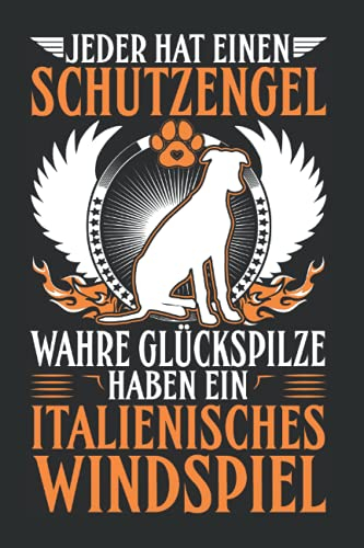 Italienisches Windspiel Notizbuch: Italienisches Windspiel Schutzengel / 6x9 Zoll / 120 karierte Seiten Seiten