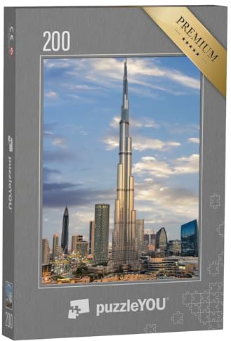 puzzleYOU: Puzzle 200 Teile „Futuristische Skyline von Dubai, Downtown“ – aus der Puzzle-Kollektion Burj Khalifa