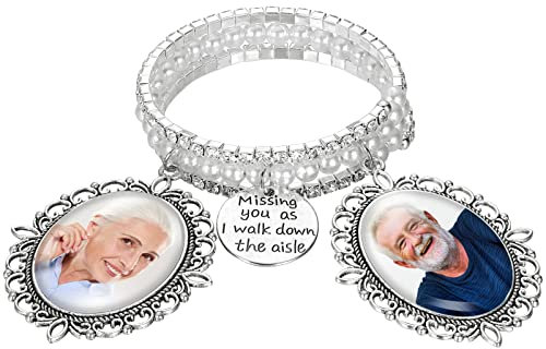 Hochzeitsstrauß-Bilderrahmen, Brautstrauß, Foto-Charm, Gedenkspitze, ovaler Foto-Anhänger für Hochzeit, Erinnerung, Brautparty, Verlobung, Blumendekorationen (rustikaler Stil)