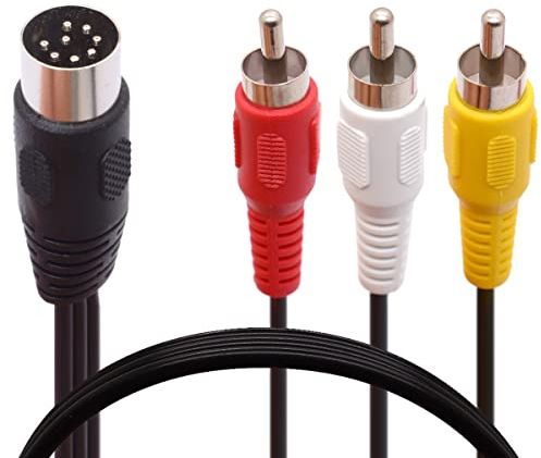 Din 8 pin a 3RCA cavo, 8 pin DIN maschio a 3 RCA 3 x RCA maschio audio cavo adattatore per strumenti musicali audio (3 m / 9,8 ft)