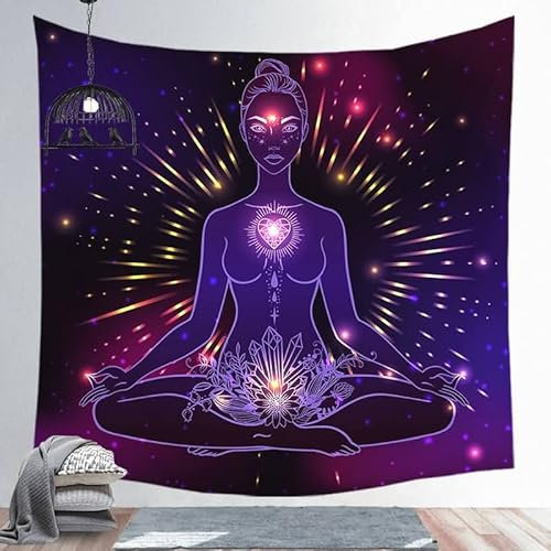 EHOMERY Wandbehang Om Wanddekorationen Für Kinder Bunt Mandala-Yoga Wandteppich Küche Wandtuch Bunt Wandbehang Deko Wandschmuck Groß Schlafzimmer Wohnzimmer Wanddekoration 150X200Cm