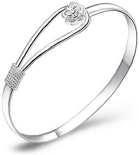 Bracelet Femme Bracelet Fleur Rose plaqué Bijoux Femmes 925 Argent Sterling Argent Solide Bracelet Mode Manchette Bracelet chaîne Bracelets Useful