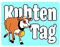 Kuhten Tag Metallschild XXL in 28x38 cm in blau mit Kuh zum Thema Bauernhof Guten Tag Metall-Schild Bauer Blechschild Milch Aluminium Schild Kuh